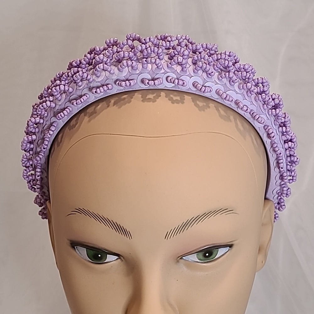 Lavender Beaded Headband